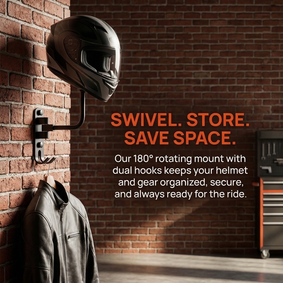 Cycling Gear Organizer Wall - Premium Alüminyum Alaşımlı Paslanmaz Çelik Kask