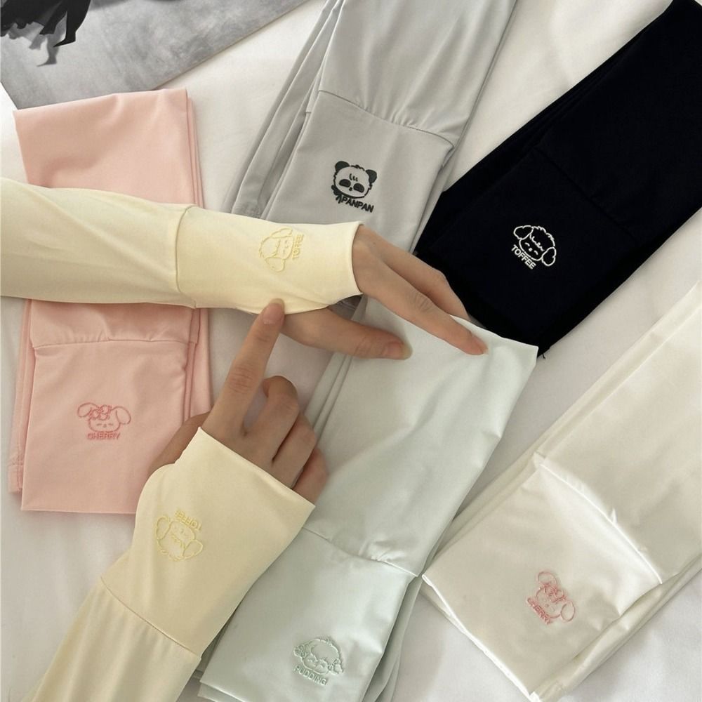 Cycling Gloves - Sevimli Elastik Uzun Buz Ipek Kollu