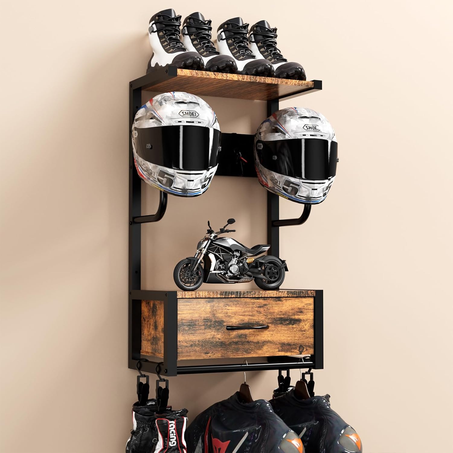 Cycling Gear Organiser - Motosiklet Kaskı Tutucu, 4 Eldiven Çipi