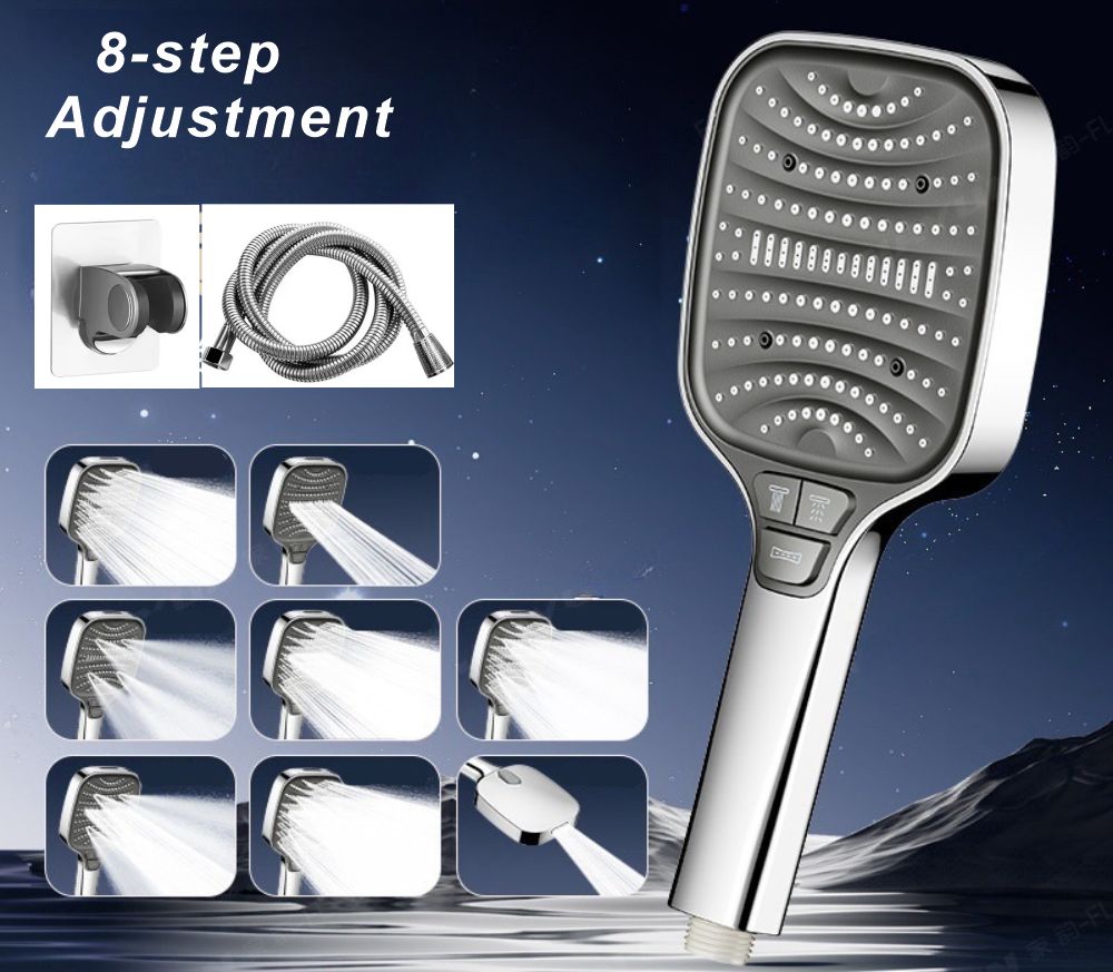 Head Racket Boom - Ayarlanabilir Duş Başlığı 8 Mod Yağış