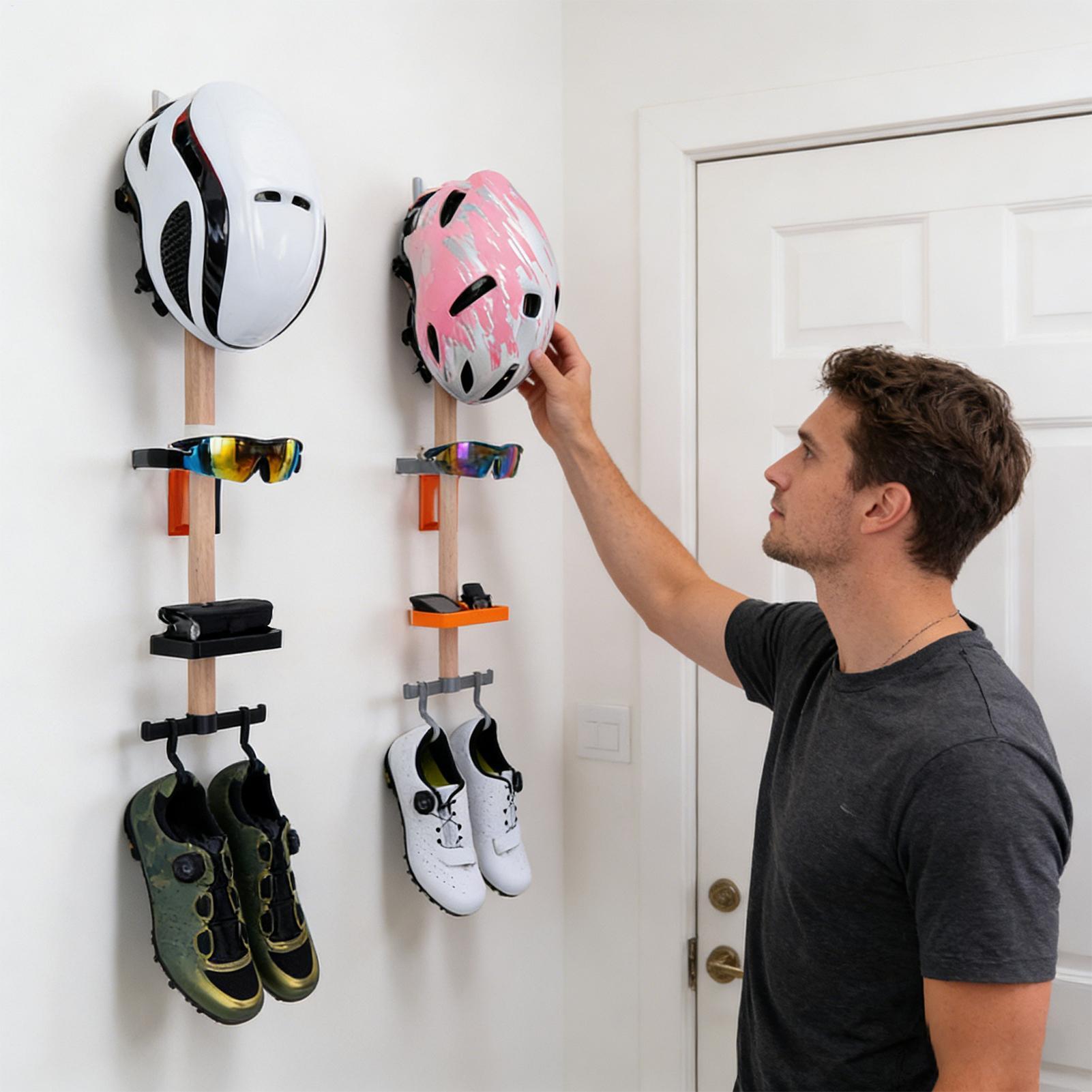 Cycling Gear Organizer Wall - Dikey Bisiklet Ekipmanları Düzenleyici Raf, Bisiklet