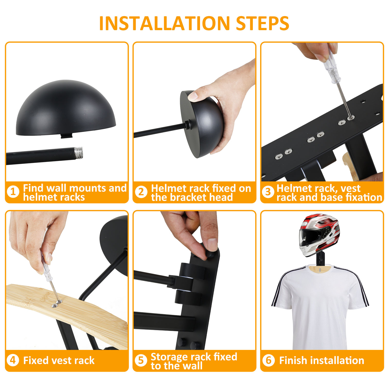 Motosiklet kask raf 180 ° rota - Cycling Gear Organizer Wall incelemesi ve fiyatı
